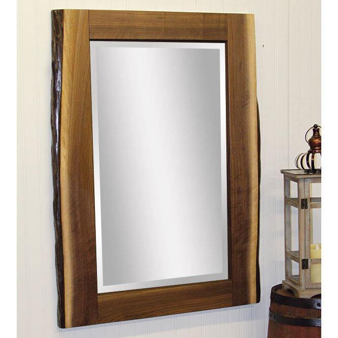 Walnut Amish Live Edge Wall Mirror - Foothills Amish Furniture