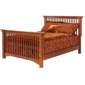 Old English Amish Slat Mission Bed - Foothills Amish Furniture