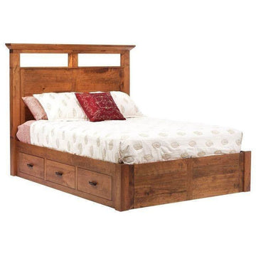 Redmond Wellington 6-Drawer Pedestal Amish Panel Bed - Foothills Amish Furniture