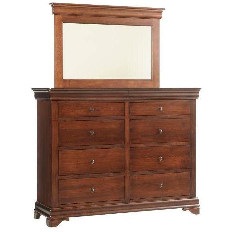 Versailles Amish High Dresser with Mirror - Foothills Amish Furniture