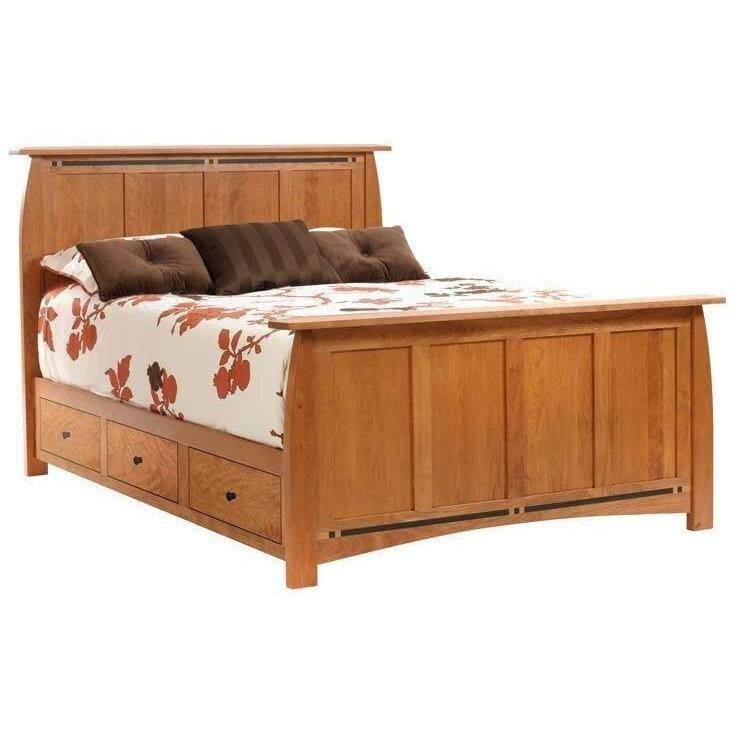 Vineyard Panel Amish 6-Drawer Storage Bed - Foothills Amish Furniture