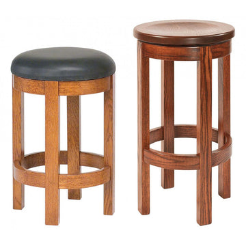 Barrel Amish Barstool - Foothills Amish Furniture