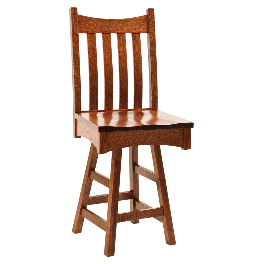 Bellingham Mission Swivel Amish Barstool - Foothills Amish Furniture