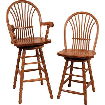 Bow Sheaf Amish Barstool - Foothills Amish Furniture