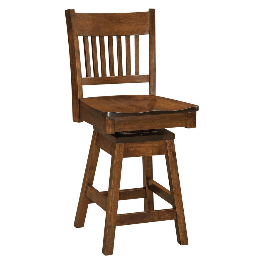 Frankton High Base Swivel Amish Barstool - Foothills Amish Furniture