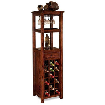 Madison Amish Wine Tower - Foothills Amish Furniture