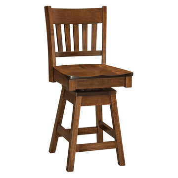 Marbury High Base Swivel Amish Barstool - Foothills Amish Furniture