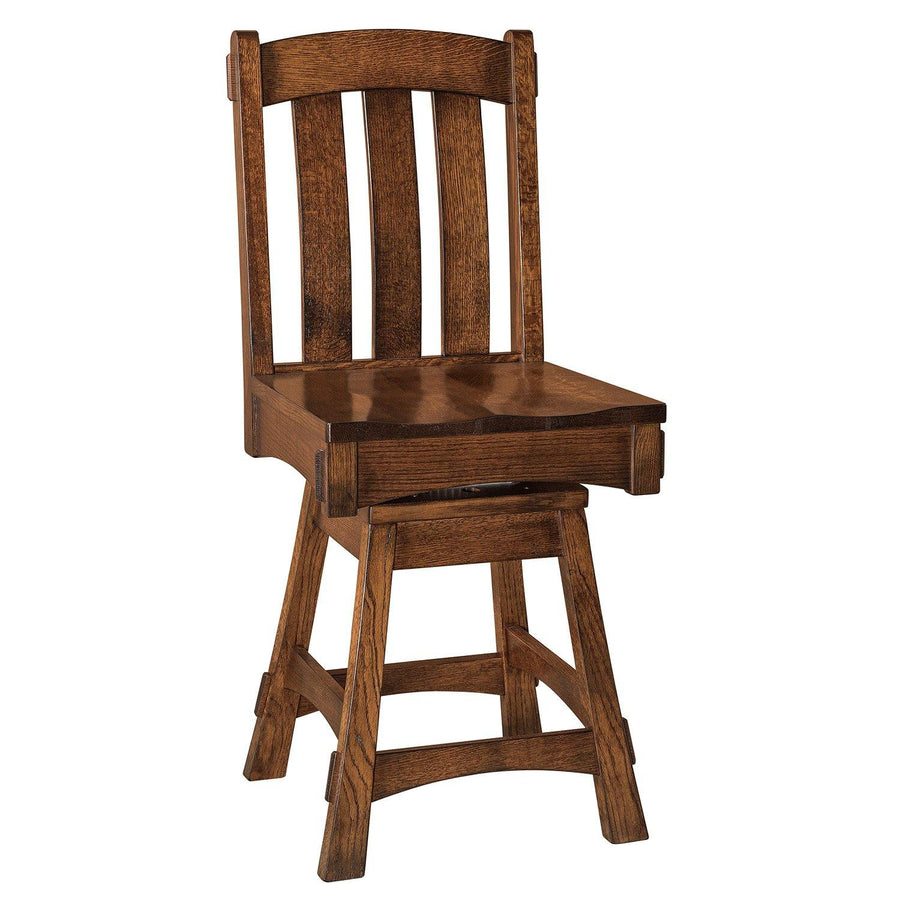 Modesto Mission Swivel Amish Barstool - Foothills Amish Furniture