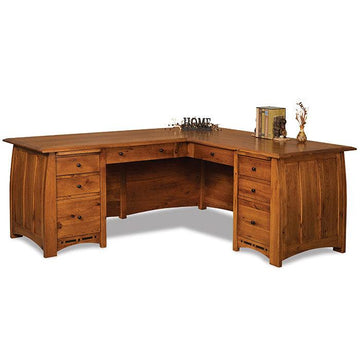 Boulder Creek Amish L-Desk - Foothills Amish Furniture