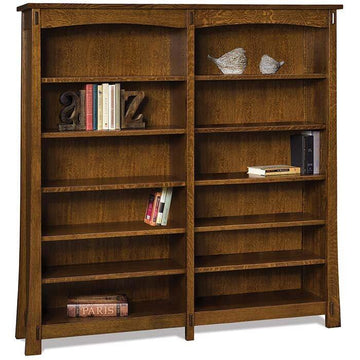 Modesto Amish Double Bookcase - Foothills Amish Furniture