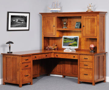 Coventry Amish L-Shape Desk - Foothills Amish Furniture