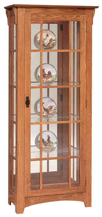 Mission Single Door Amish Curio Cabinet