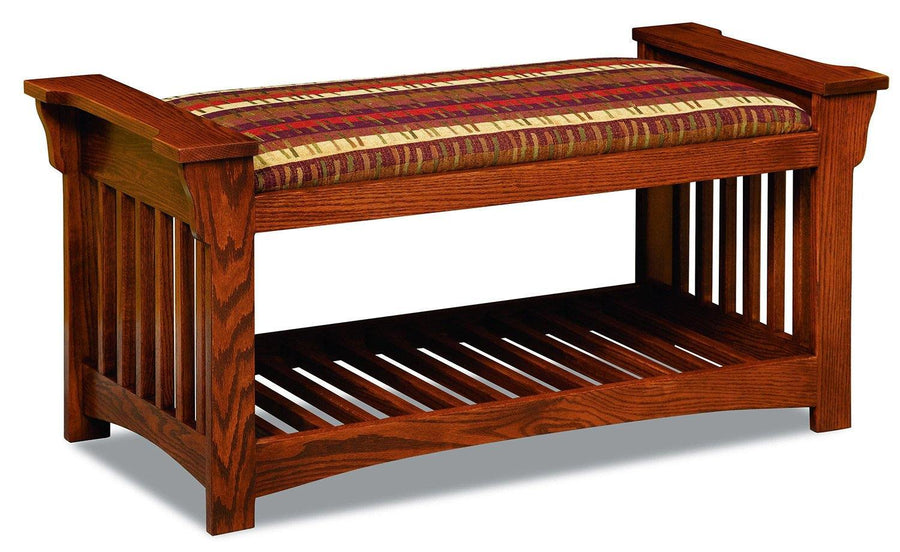 Amish Mission Slat Bench - Foothills Amish Furniture