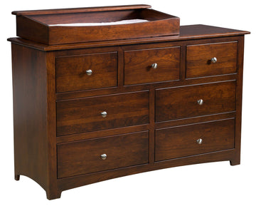 Monterey 7-Drawer Amish Dresser with Box Top