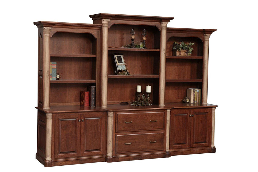 Jefferson Premier Amish Credenza & 3-Piece Hutch - Foothills Amish Furniture