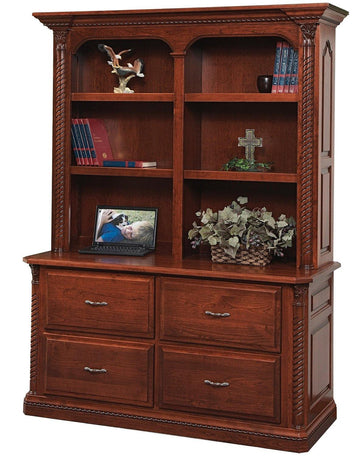 Lexington Amish Double Lateral File & Bookshelf - Foothills Amish Furniture