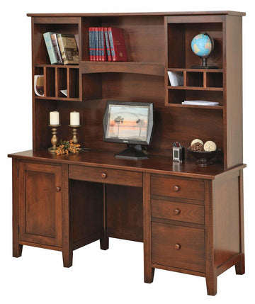 Manhattan Amish Desk with Hutch - Foothills Amish Furniture