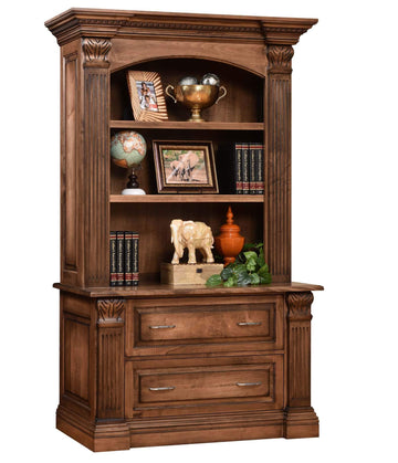 Montereau Amish Lateral File & Hutch - Foothills Amish Furniture