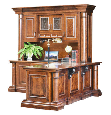 Paris Amish Corner Desk & Hutch Top - Foothills Amish Furniture