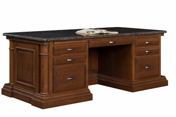 Paris Amish Solid Wood Executive Desk - Foothills Amish Furniture