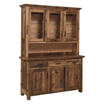 Edinburgh Amish Reclaimed Wood Hutch - Foothills Amish Furniture