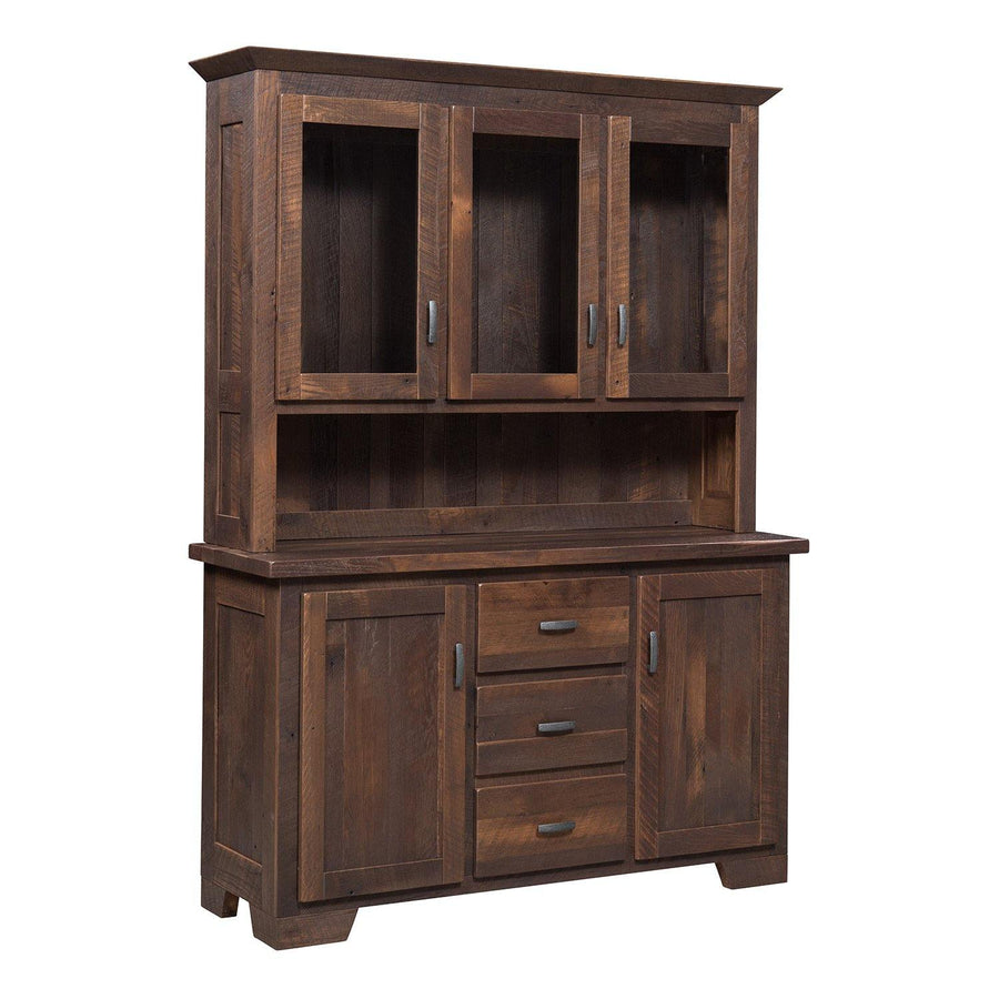 Oxford Amish Reclaimed Barnwood Amish Hutch - Foothills Amish Furniture