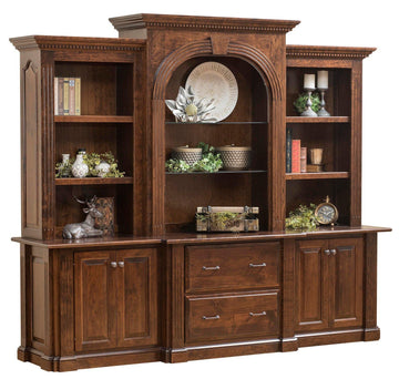 Signature Amish Credenza & 3-Piece Hutch - Foothills Amish Furniture