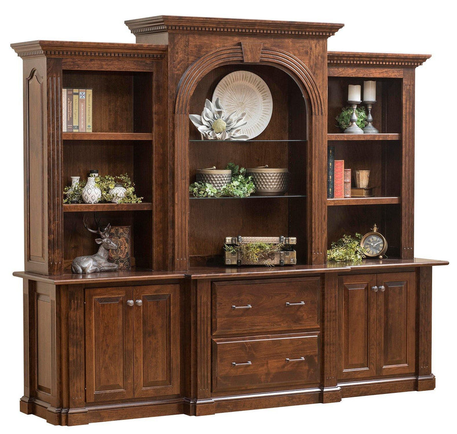 Signature Amish Credenza & 3-Piece Hutch - Foothills Amish Furniture