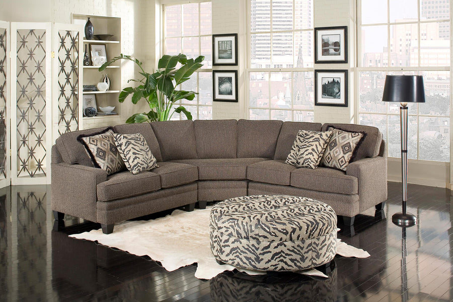 Smith Brothers 5331-C Fabric Sectional & 970 Fabric Ottoman - Foothills Amish Furniture